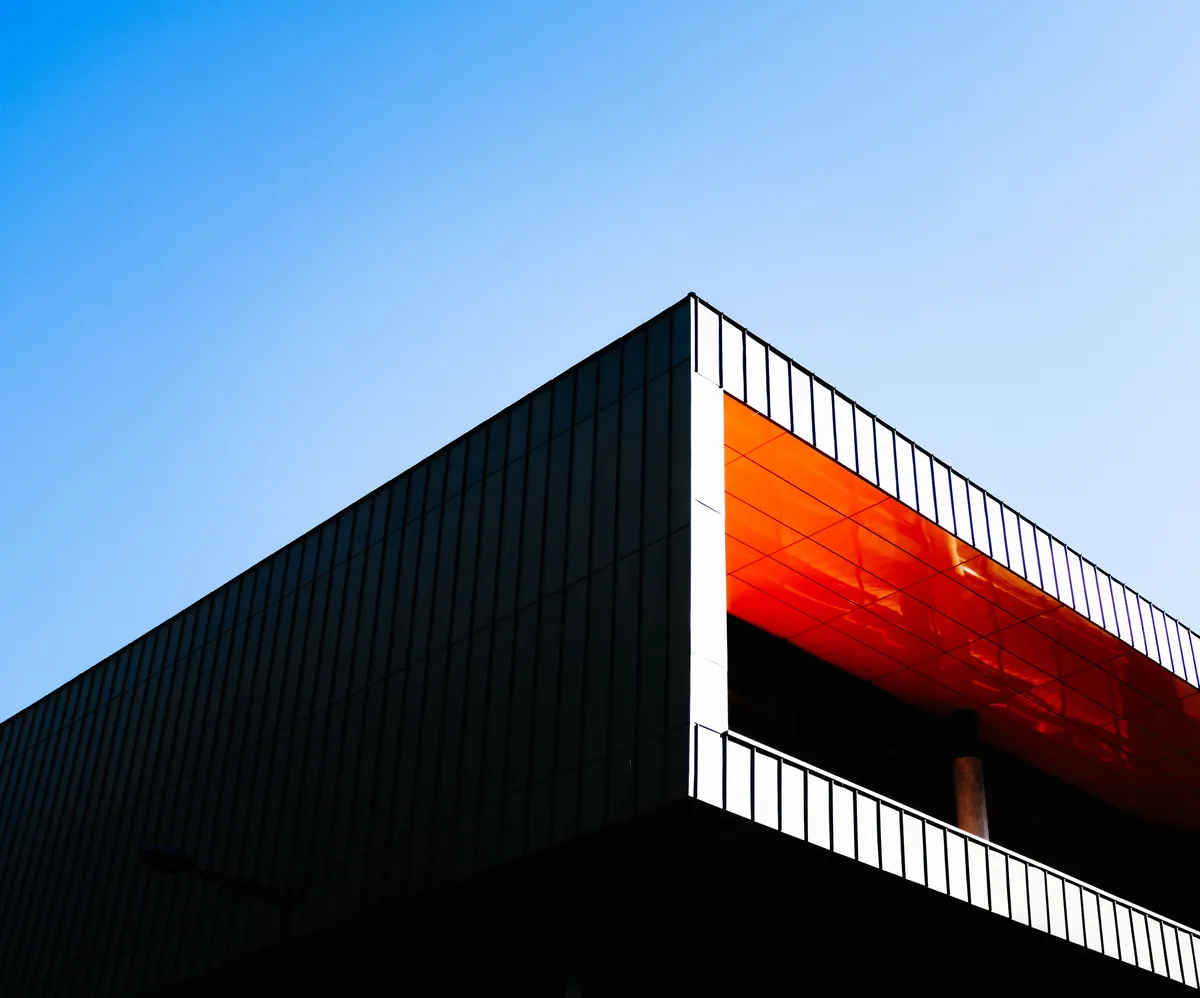 Red architectural building facade
